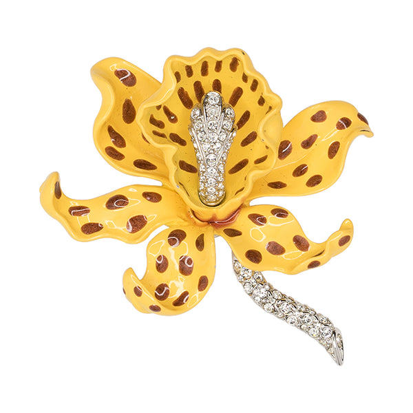 kenneth jay lane Yellow Orchid Brooch