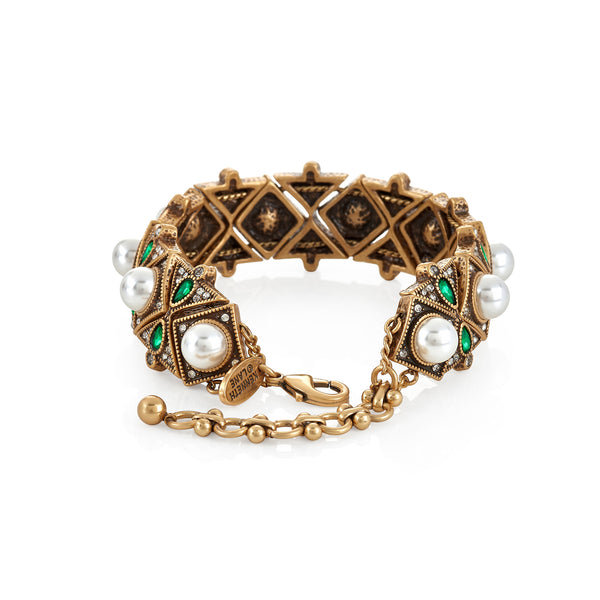 Kenneth Jay Lane Light Antique Bracelet With Pearls
