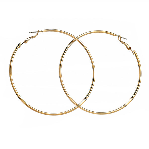 Kenneth Jay Lane Medium Gold Thin Wire Hoop Post Earring