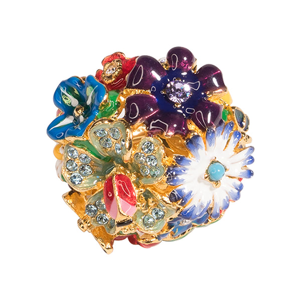 Kenneth Jay Lane Multicolored Flower Adjustable Ring