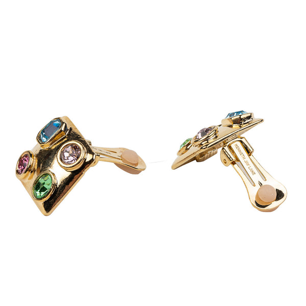 Kenneth Jay Lane Pastel Multicolored Square Clip-On Earrings