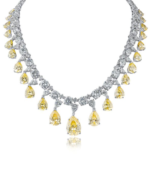 kenneth jay lane Pear Cut Fringe Cubic Zirconia Necklace