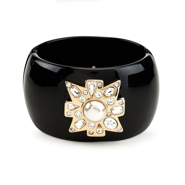kenneth jay lane Pearl Center Black Maltese Cross Bracelet
