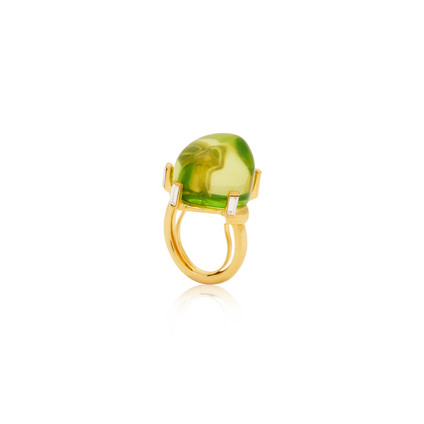kenneth jay lane Peridot Nugget Adjustable Gold Ring