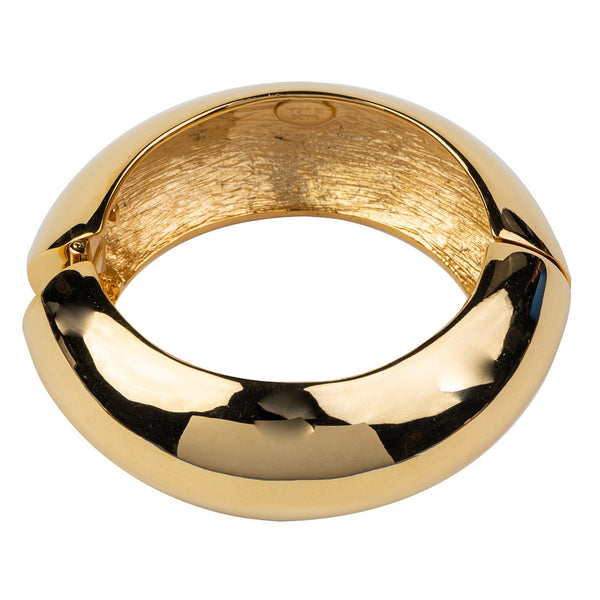 kenneth jay lane Polished Gold Bombe' Hinged Bracelet
