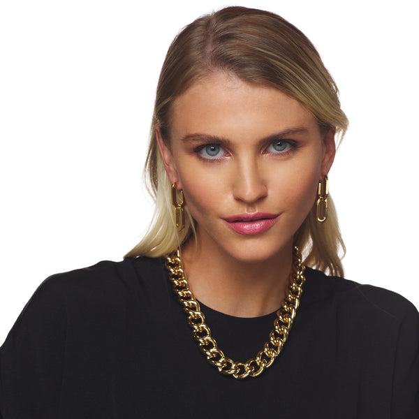 Kenneth Jay Lane Polished Gold Chain Necklace With Toggle Clasp