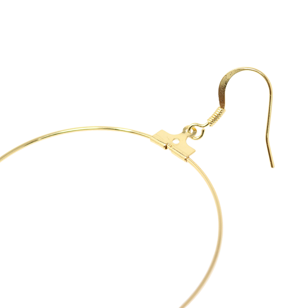 Kenneth Jay Lane Polished Gold Circle Hoop Fishhook Earrings