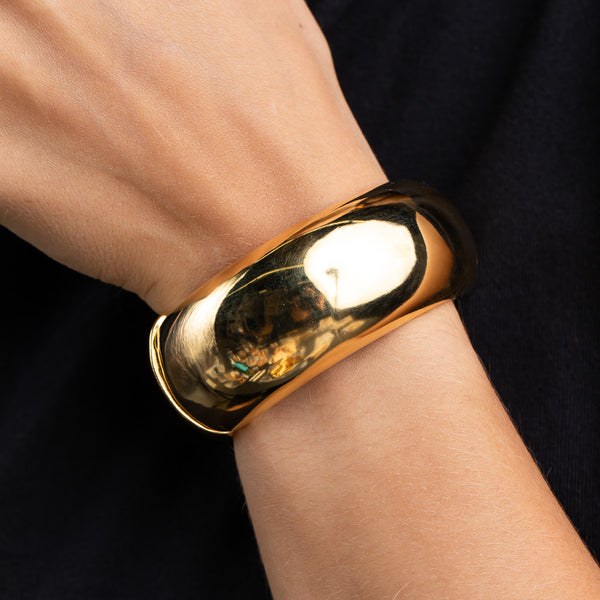 kenneth jay lane Polished Gold Domed Metal Bracelet