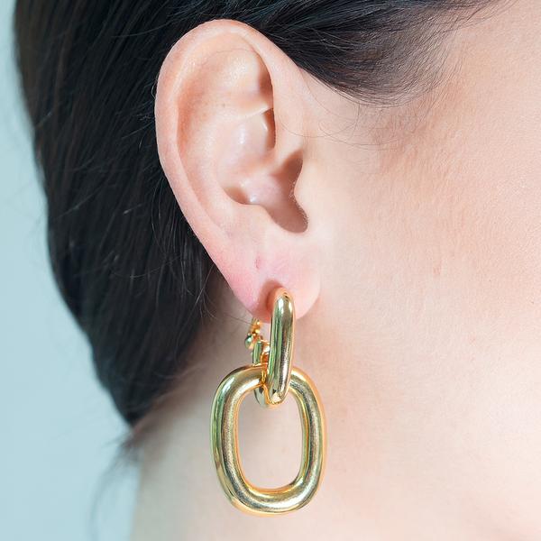 Kenneth Jay Lane Polished Gold Doorknocker Pierced Earrings