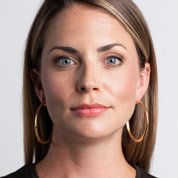 Kenneth Jay Lane Polished Gold Hoop Pierced Earrings