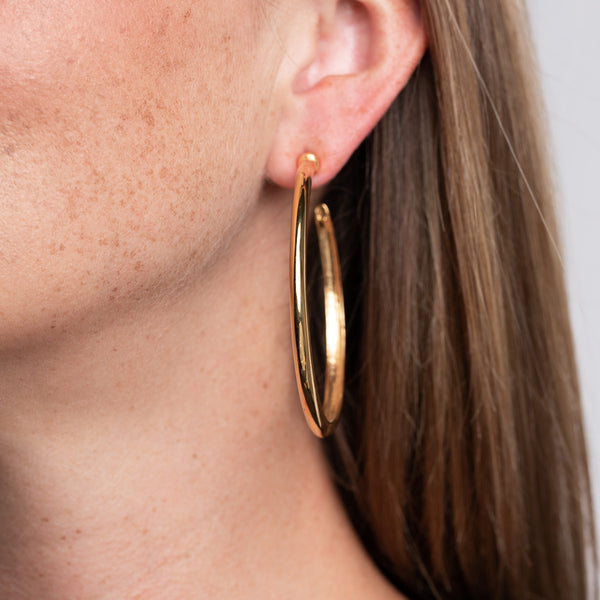 kenneth jay lane Polished Gold Hoop Pierced Earrings