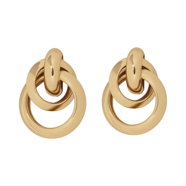 kenneth jay lane Polished Gold Interlock Love Knot Pierced Earring
