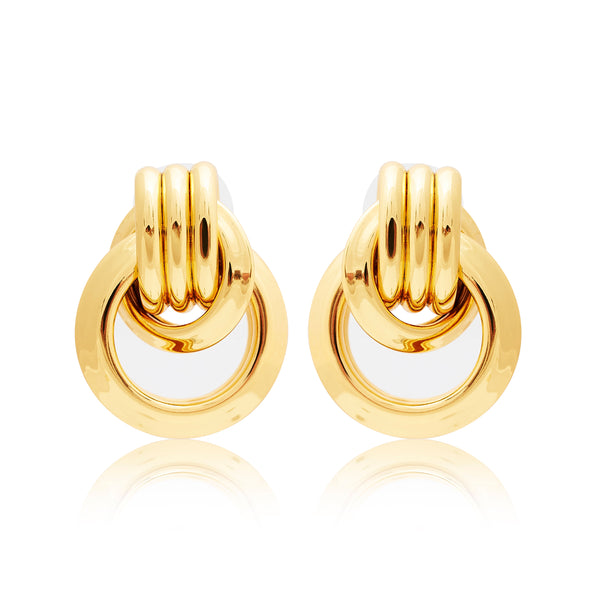 kenneth jay lane Polished Gold Love Knot Pierced Earrings