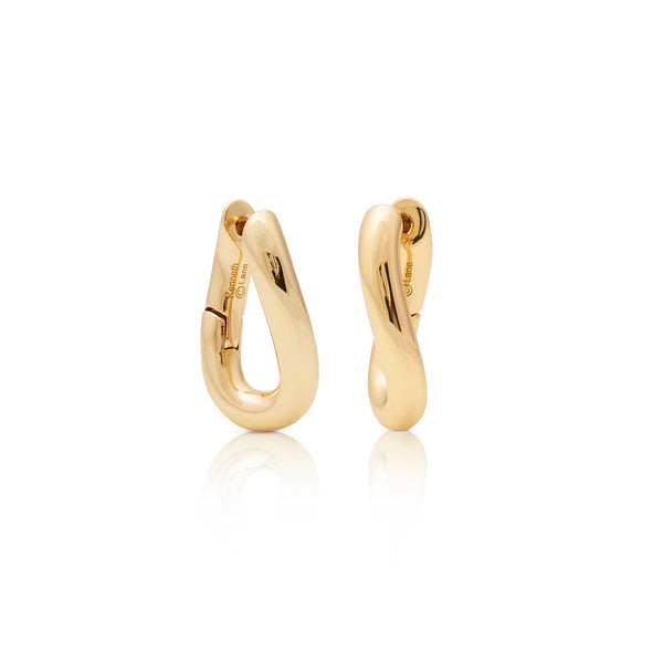 kenneth jay lane Polished Gold Oval Post Hoop Earring