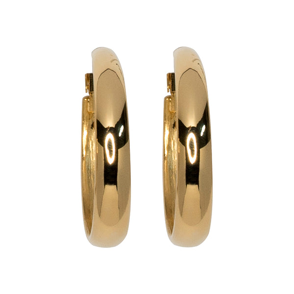 Kenneth Jay Lane Polished Gold Tapered Hoop Earrings