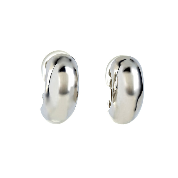 kenneth jay lane Polished Silver Hoop Clip Earrings