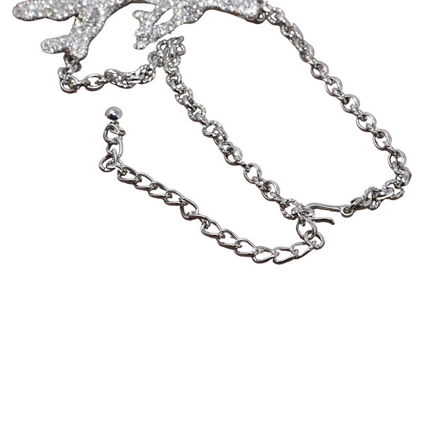 Kenneth Jay Lane Rhodium Rhinestone Branch Necklace