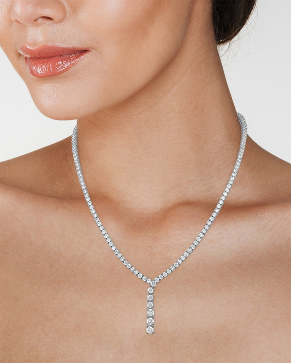 Kenneth Jay Lane Round-Cut Cubic Zirconia Tennis Necklace
