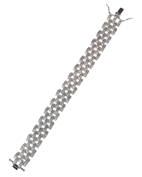 Kenneth Jay Lane Round-Pave Cubic Zirconia Chain Bracelet