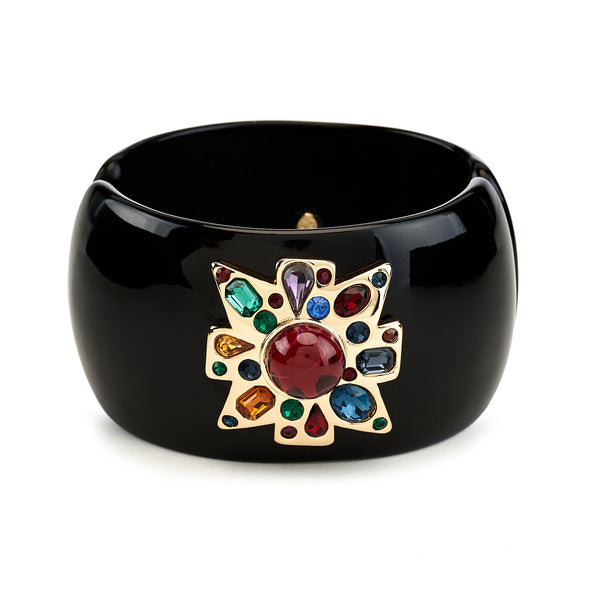 kenneth jay lane Ruby Center Black Maltese Cross Bracelet