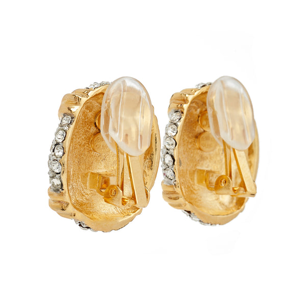 Kenneth Jay Lane Ruby Center Button Clip-On Earrings