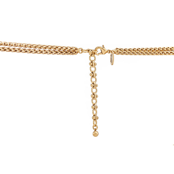 Kenneth Jay Lane Sapphire Cabochon Two-Row Pendant Necklace