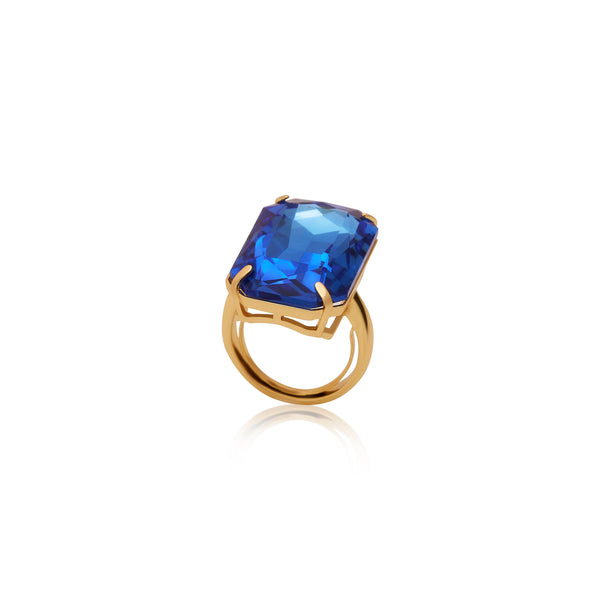 kenneth jay lane Sapphire Octagon Stone Adjustable Ring