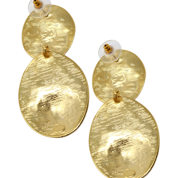 Kenneth Jay Lane Satin Gold Dimpled Disc Pierced Earrings