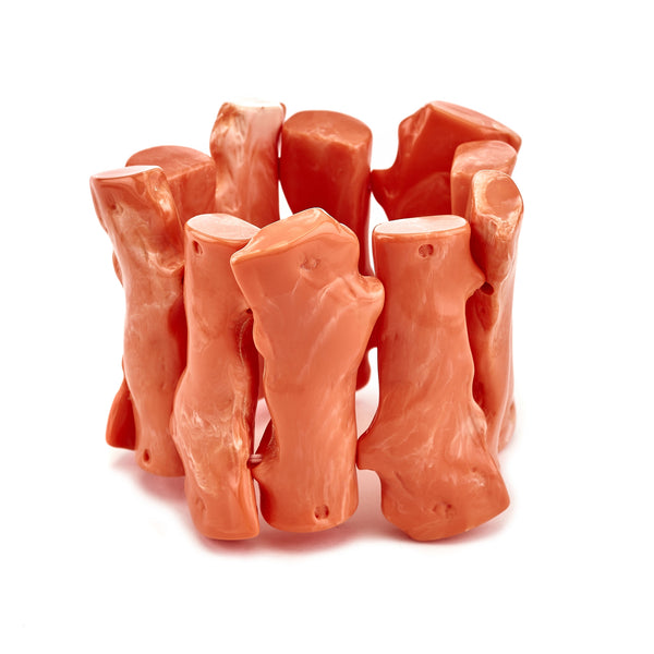 Kenneth Jay Lane Sea Branch Stretch Bracelet - Light Coral