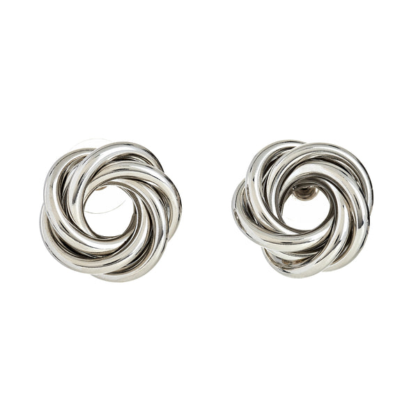 kenneth jay lane Silver 3D Swirl Love Knot Earrings