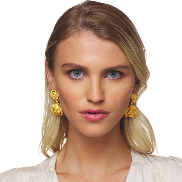 Kenneth Jay Lane Textured Cluster Drop Post Earring