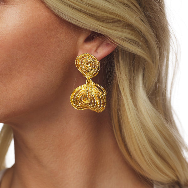 kenneth jay lane Textured Cluster Drop Post Earring