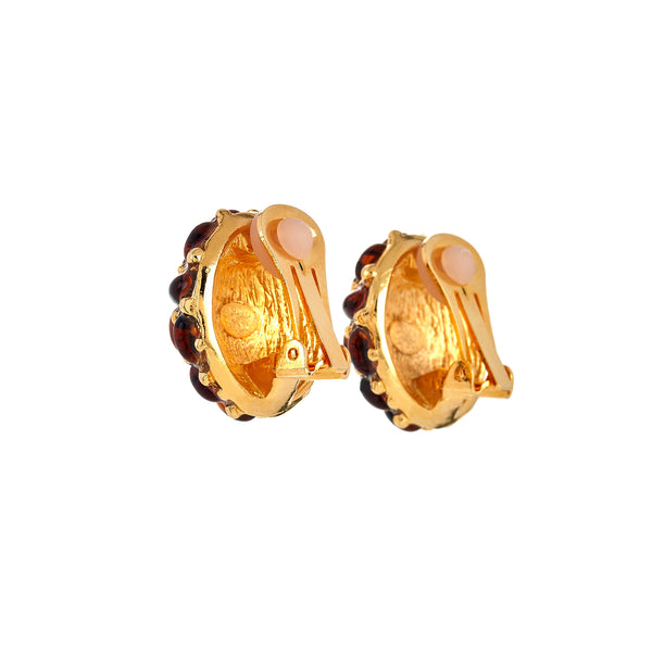 Kenneth Jay Lane Tortoise Oval Button Clip Earrings