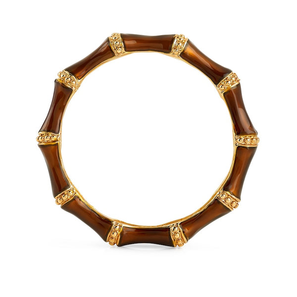 Kenneth Jay Lane Transparent Brown Bamboo Bangle Bracelet