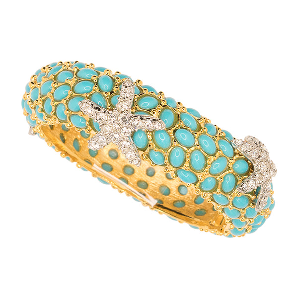 kenneth jay lane Turquoise And Crystal Starfish Bracelet