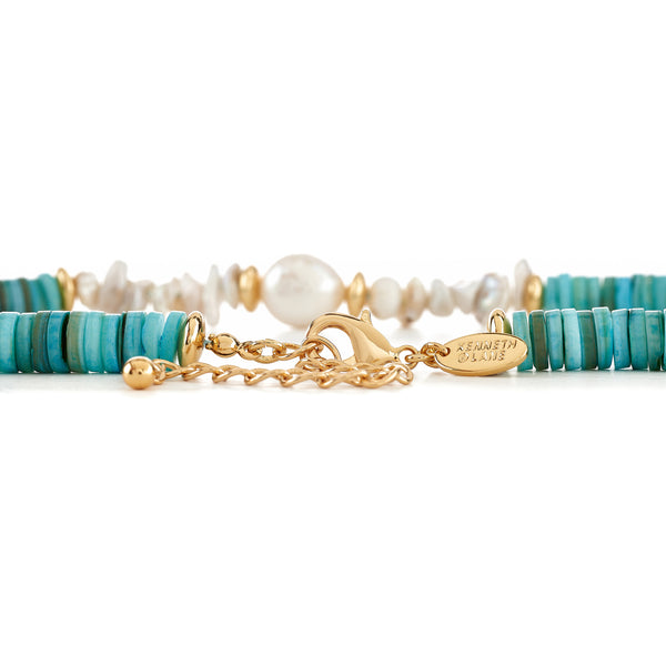 Kenneth Jay Lane Turquoise Chips Strand Pearl Necklace