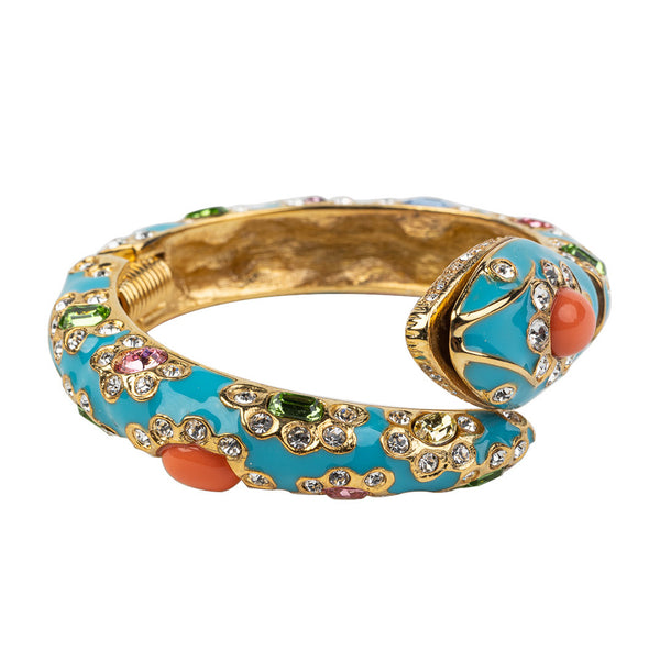 kenneth jay lane Turquoise Multicolored Stone Snake Bracelet