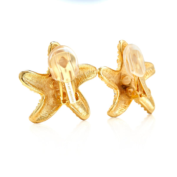 Kenneth Jay Lane Turquoise Starfish Clip-On Earrings