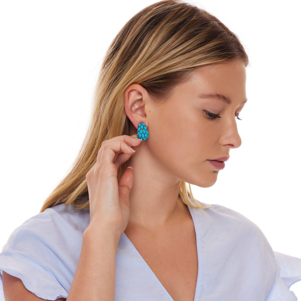 Kenneth Jay Lane Turquoise Thumbnail Clip-On Earring