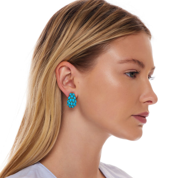 kenneth jay lane Turquoise Thumbnail Clip-On Earring