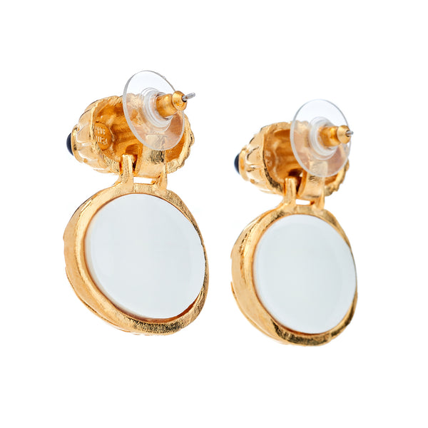 Kenneth Jay Lane Vintage Black & White Pierced Earrings