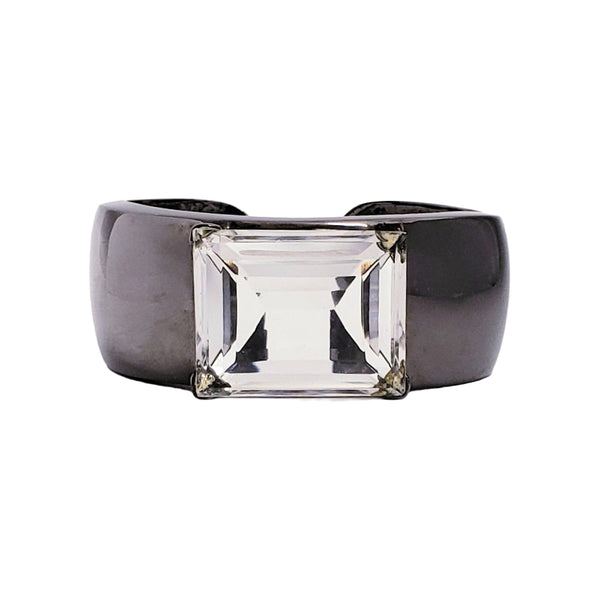 kenneth jay lane Vintage Crystal Center Stone Open Cuff