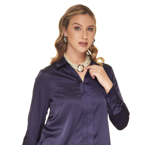 Kenneth Jay Lane Vintage Eight Row Pearl Center With Pearl Center Clasp Necklace