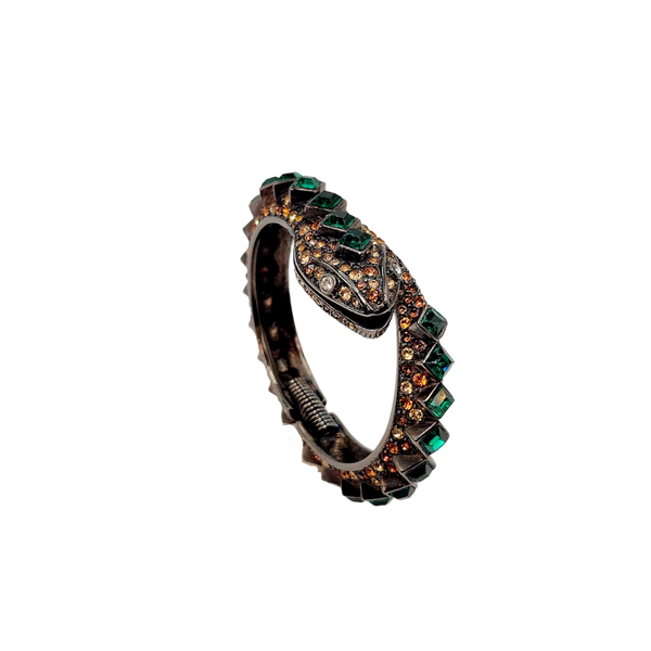 kenneth jay lane Vintage Gunmetal & Topaz Snake Bracelet