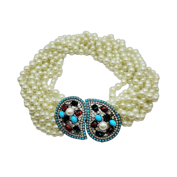 kenneth jay lane Vintage Multicolored Paisley Necklace