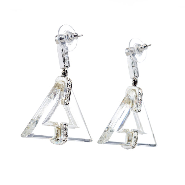 Kenneth Jay Lane Vintage Triangle Drop Pierced Earrings