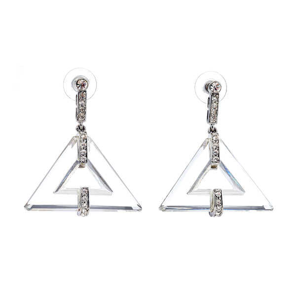 kenneth jay lane Vintage Triangle Drop Pierced Earrings