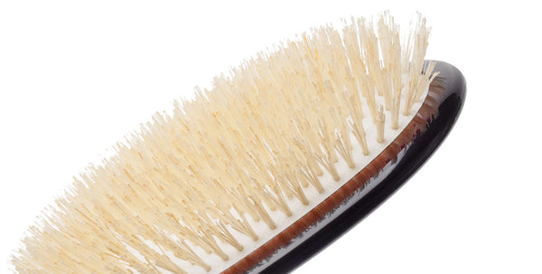 Kent Brushes Classic Shine Medium Soft White Pure Bristle Hairbrush
