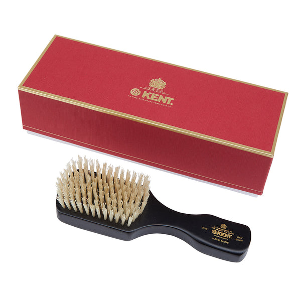 kent brushes Handmade Ebony Pure White Bristle Hairbrush