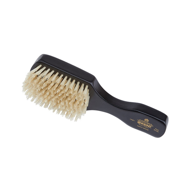 Kent Brushes Handmade Ebony Pure White Bristle Hairbrush